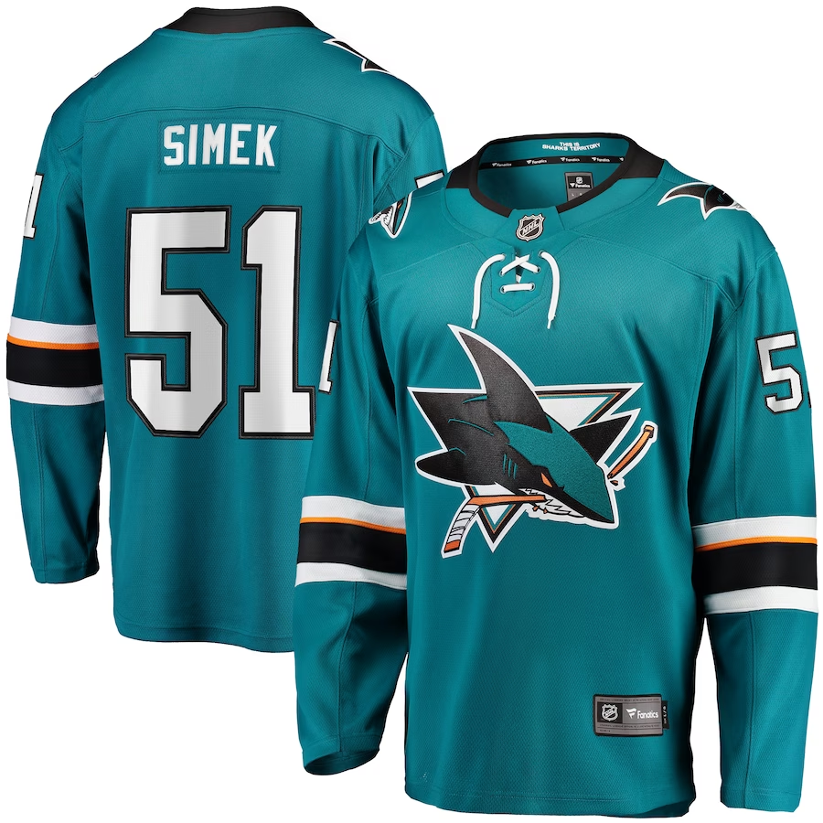 Men's San Jose Sharks Radim Simek #51 Teal Breakaway Jersey